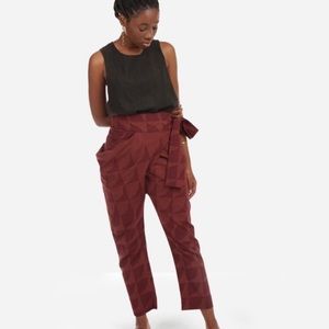 Block printed wrap pants